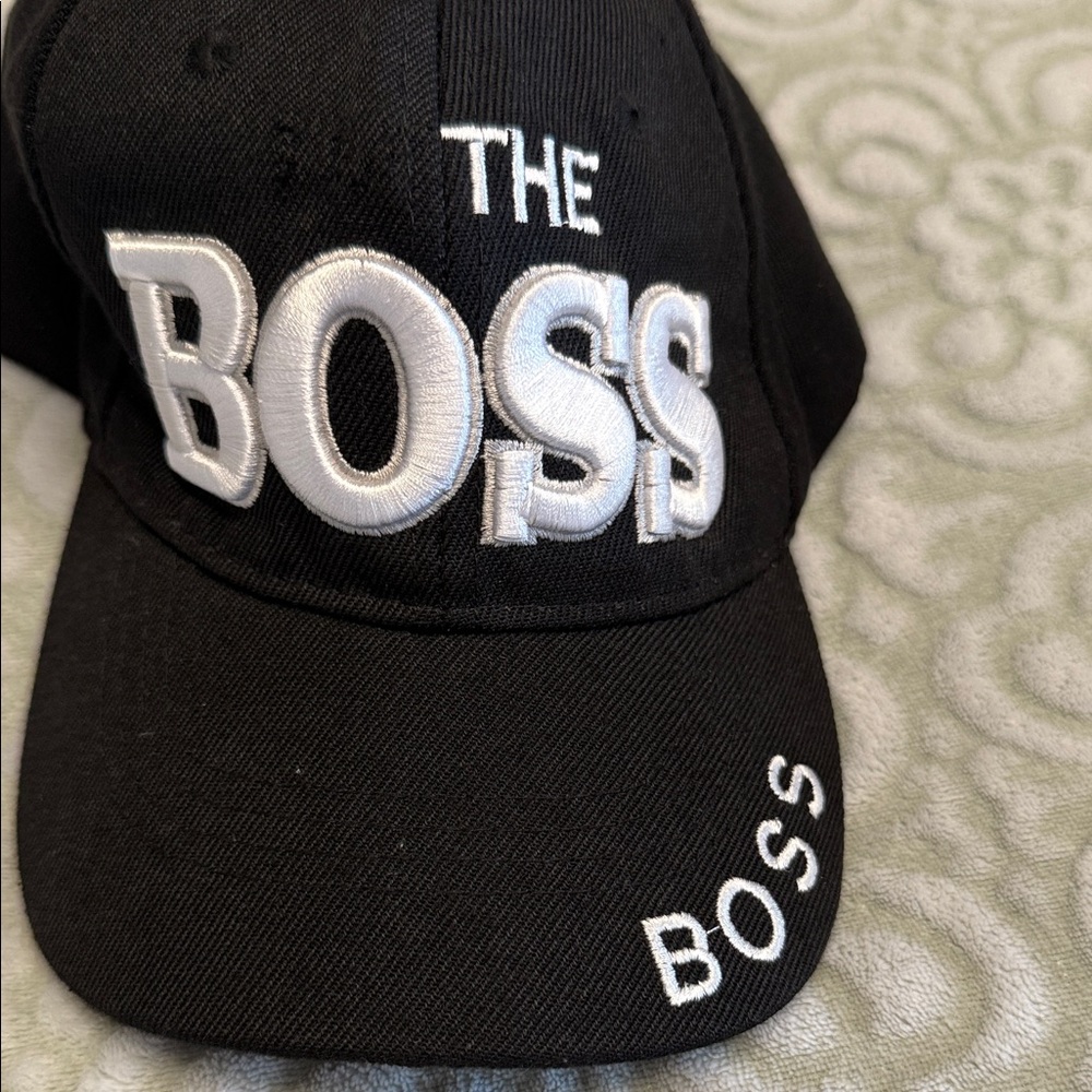 Urban Mola ‘THE BOSS’ Puff Embroidery Black Strapback Hat Adjustable” - Picture 1 of 4